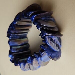 Vintage Blue Shell Stretch Bracelet